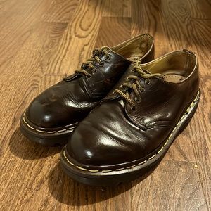 Vtg Dr. Martens Derby Lace Up Oxfords Brown Leather Women's Shoes 6 US 4 UK